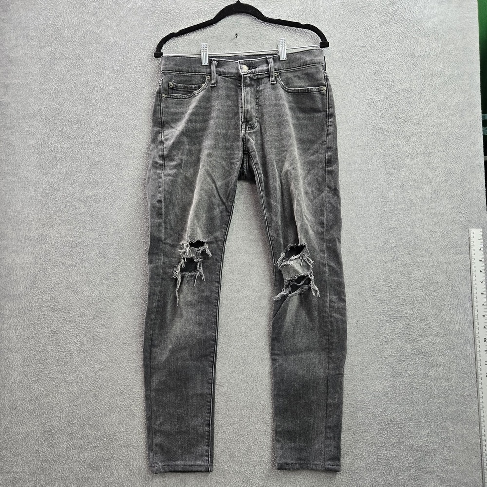 Abercrombie & Fitch Men Jeans 30X32 Gray Denim Skinny Distressed Stretch
